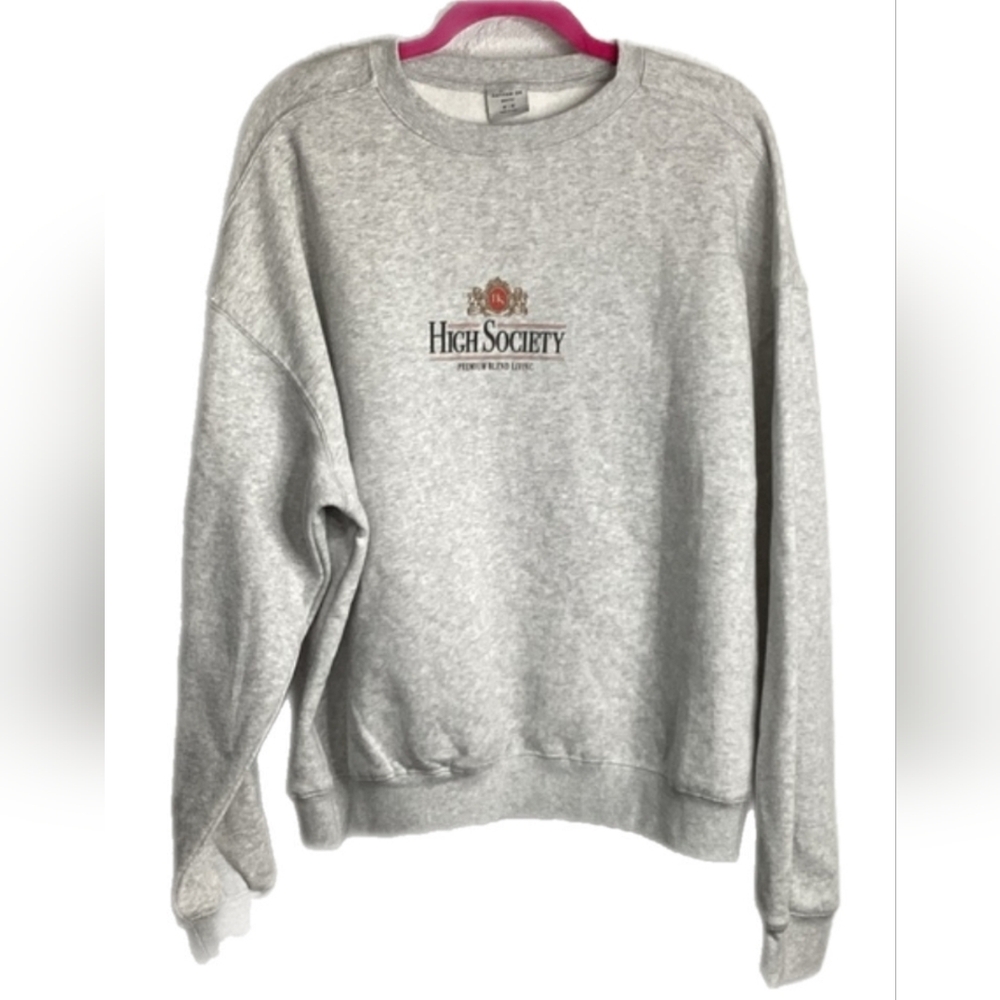 COTTON ON BOX FIT High Society Light Gray Crewneck Sweater for Men Size MED NWT
